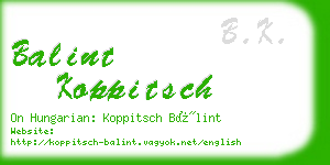 balint koppitsch business card